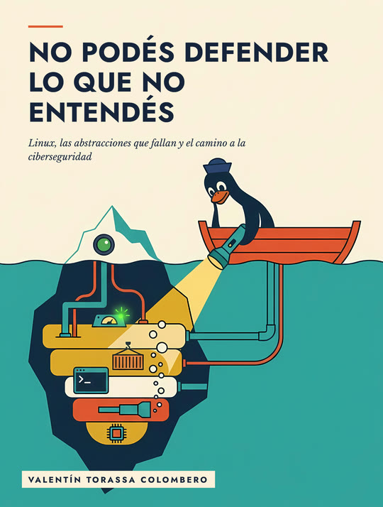 Tapa de No podés defender lo que no entendés: un iceberg con capas, cada una con un objeto